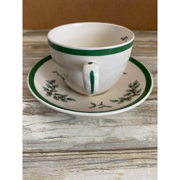 Spode Christmas Tree Teacup Saucer Set Made in England - Single Replacement Set - Picture 4 of 10